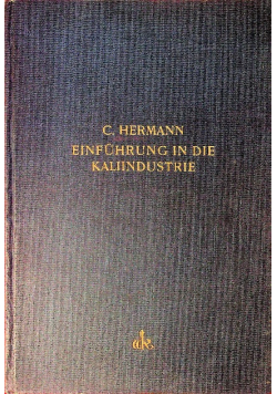 Einfuhrung in die Kaliindustrie 1925r