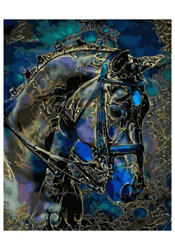 Malowanie po numerach - Metalowy koń 40x50cm