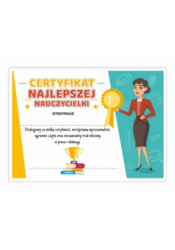 Certyfikat A4 najlepszej nauczycielki 30szt