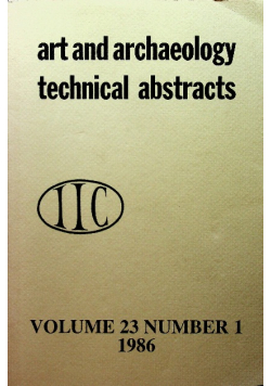 Art and archaeology technical abstracts vol 23 number 1