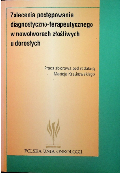 Zalecenia posterowania diagnostyczno Terapeutyczne