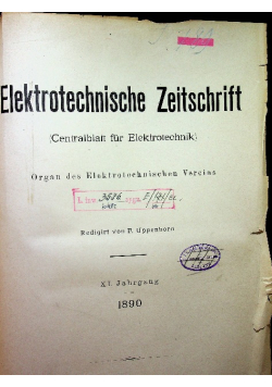 Elektrotechnische Zeitschrift 1890r