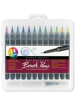 Zestaw Pisaki Pędzelkowe Brush Pen 24 sztuki