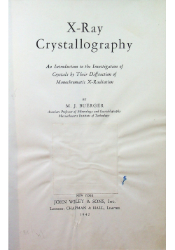 X Ray Crystallography 1942 r