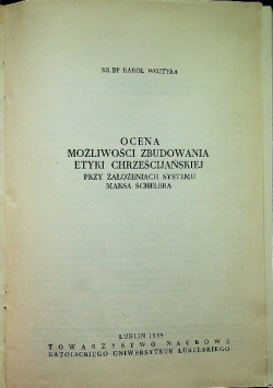 Ocena możliwości zbudowania etyki chrześcijańskiej