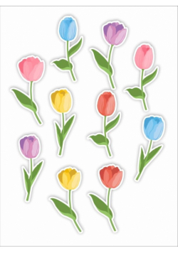Dekoracje okienne dwustronne - Tulipany 03 10szt