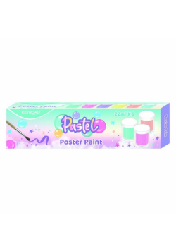 Farby plakatowe pastelowe + pędzel 22ml 6 kolów