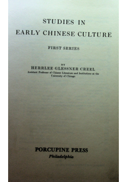 Studies in Early chinese culture