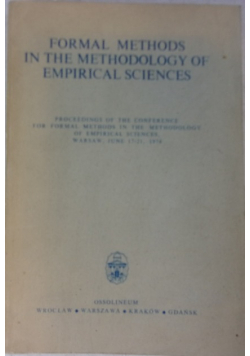 Formal methods in the methodology of empirical sciences