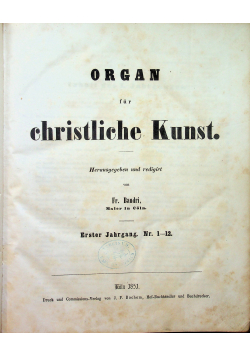 Organ fur christliche kunst 1851r