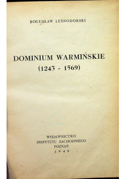 Dominium Warmińskie 1949 r