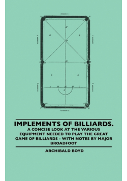 Implements of Billiards. a Concise Look at the Various Equipment Needed to Play the Great Game of Billiards - With Notes by Major Broadfoot
