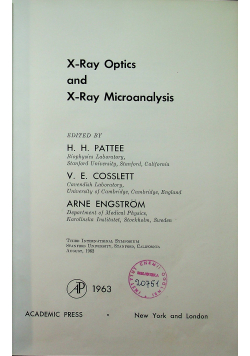 X Ray optics and x ray microanalysis