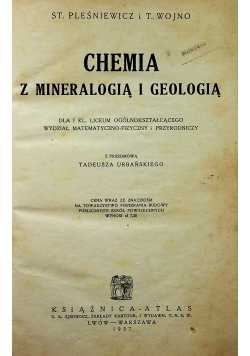 Chemia z mineralogią ogólną 1937 r