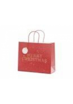 Torebka na prezenty Merry Christmas bordowa