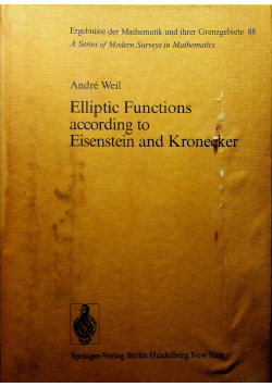 Eliptic functions according to eisenstein and kronecker