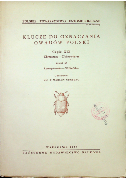 Klucze do oznaczania owadów w Polsce Część XIX Chrząszcze Coleoptera Zeszyt 65