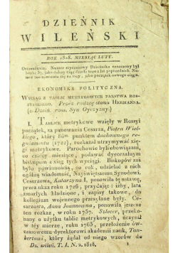 Dziennik Wileński 6 numerów 1818r