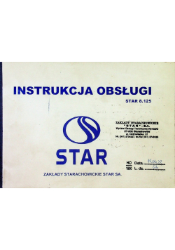 Instrukcja obsługi Star 8.125