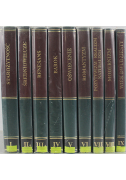 Historia literatury światowej Tom I do IX