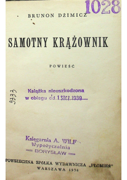 Samotny Krążownik 1936 r.