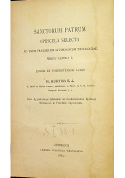 Sanctorum Patrum Opuscula Selecta 1884r