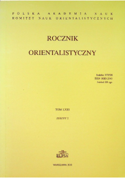 Rocznik Orientalistyczny tom LXIII zeszyt 2