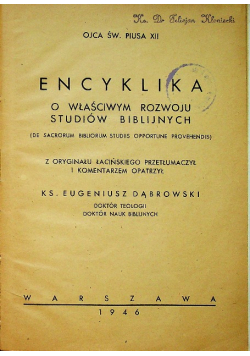 Encyklika o właściwym rozwoju studiów biblijnych 1946r