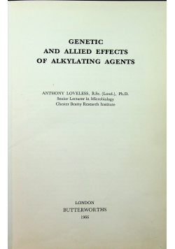 Genetic and allied effects of alkylating agents