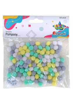 Pompony poliestrowe 10mm mix 120szt