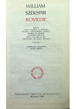 Dzieła dramatyczne Tom I Komedie