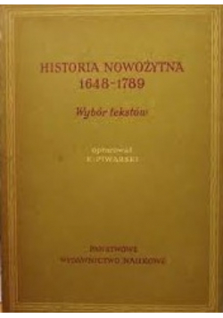 Historia nowożytna 1648 - 1789
