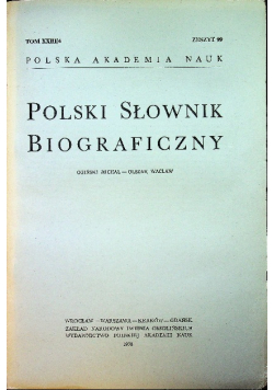 Polski Słownik Biograficzny Tom XXIII / 4  Zeszyt 99