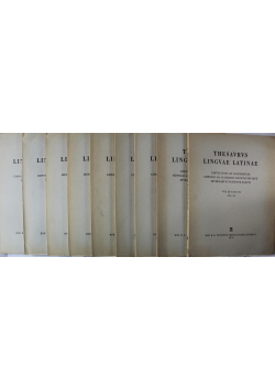Thesaurus linguae latinae Vol III Fasc 1 do 9