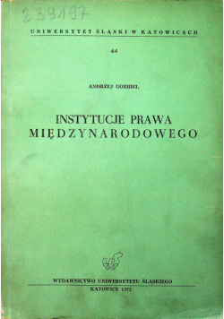 Instytucje prawa miedzynarodowego