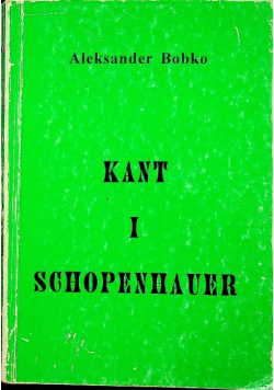 Kant i schopenhauer