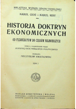 Historja Doktryn Ekonomicznych Tom 1 i 2 1920 r.