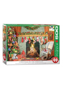 Puzzle 500 XXL Świąteczne ozdoby na kominku