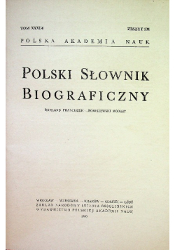 Polski słownik biograficzny Tom XXXI Zeszyt 131