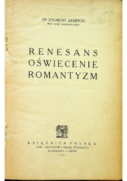 Renesans oświecenie romantyzm 1923r