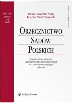Orzecznictwo Sądów Polskich 5/2022