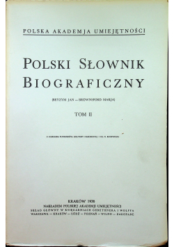 Polski słownik Biograficzny Tom II reprint z 1936 r