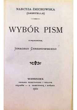 Żmichowska Wybór Pism reprint z 1901r