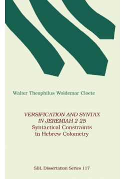 Versification and Syntax in Jeremiah 2-25
