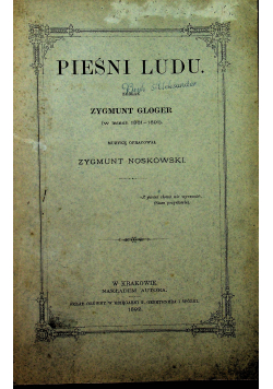 Pieśni ludu 1892 r
