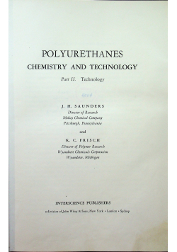 Polyurethanes chemistry and technology