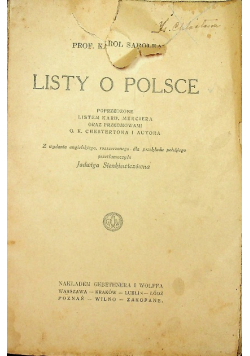 Listy o Polsce 1922 r.