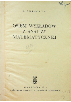Osiem wykładów z analizy matematycznej