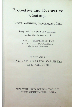 Protective and decorative coatings tom I 1946 r