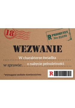 Zaproszenie Urodziny Osiemnastka ZA-104 (10szt.)